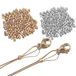 Fábrica Atacado De Alta Qualidade Descobertas De Jóias De Ouro Cheio De Tubo Crimp Spacer Beads Para Diy Fazer Jóias