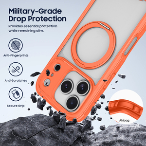Carcasa Magnética Delgada al por Mayor con Anillo para iPhone 17 Pro Max, Naranja Translúcido, Funda Antigolpes - Product Image 5