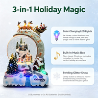 Lanterne musicale de Noël en gros, lanterne à eau LED animée, globe à neige avec train de Noël, décoration de vacances pour la maison et l'intérieur