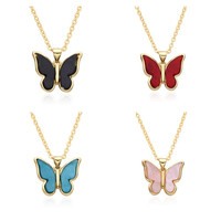 Nouveau collier pendentif papillon en nacre blanche exquise, chaîne de clavicule minimaliste, bijoux tendance pour femmes