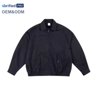 OEM conception personnalisée haute couture broderie de rue veste de travail en coton blouson d'aviateur surdimensionné pour hommes