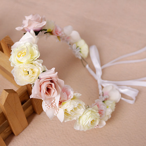 Couronne de fleurs diadème de princesse mariée, bandeau, couronne de fleurs de bord de mer, vente en gros,