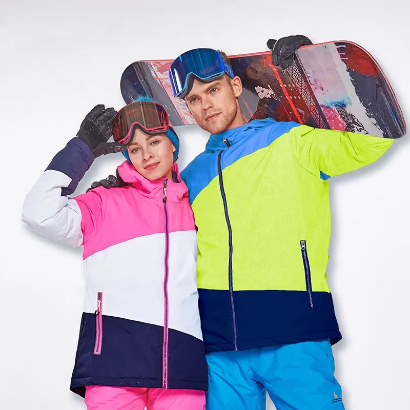 Adult Outdoor Sport wasserdicht Männer Frauen Ski jacke Anzug Snowboard Jacken Top Hosen Set solide Patchwork Ski Schnee tragen Ski anzug