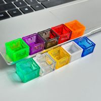 Portachiavi con Tastiera Meccanica Trasparente LED, Giocattolo Antistress, Regalo Promozionale per Ufficio, Confezione Personalizzata in Plastica