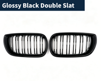 Pour BMW Série 3 E46 02-05 Grille de pare-chocs avant à double ou simple lamelle noir brillant ou mat, garniture de remplacement, accessoire