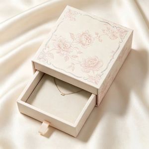 FX Wholesale Eco-Friendly Premium Rigid Paper Necklace Storage Case Personalized Deer Pattern Pull-Out Gift Box Custom Logo - Product Image 3