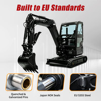 Mini Excavadora con Cabina, Motor Kubota, Certificación CE, Contrapeso Trasero, Orugas de Goma, Uso Doméstico, Excavadora Hidráulica para Jardín, Mejor Precio