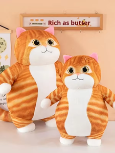 Cute Big Fat Orange <b>Cat</b> <b>Plush</b> Pillow Toy with PP Cotton Filling Internet Celebrity Companion Gift for Unisex - Product Image 1