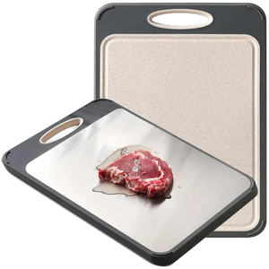 Tabla de Cortar de Acero Inoxidable de Doble Cara, Tabla de Cortar de Plástico de Grado Alimenticio para Cocina - Product Image 1