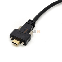 Câble USB 3.1 Type-A vers Type-C à double verrouillage par vis, 10 Gbit/s, 30 cm, noir, pour liaison caméra industrielle pour vision industrielle