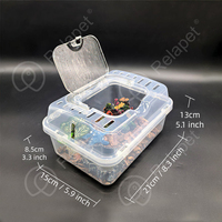 Terrarium portable pour reptiles, boîte d'élevage en plastique pour crabes ermites et petites tortues