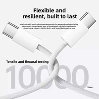 Cable USB Tipo-C a Tipo-C de 120W, Cable de Carga Rápida PD y Transferencia de Datos con Blindaje Trenzado para iOS 15 16 17 Pro Max, Gran Venta
