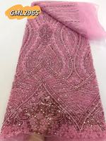 Tissu en dentelle perlée personnalisée avec paillettes pour mariage nigérian Robes en dentelle orange Asoebi Qualité luxe Inmyshop Company