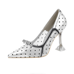 Sandali con <span class=keywords><strong>Tacco</strong></span> in Cristallo e Rete all'Ingrosso, Ultimi Modelli 2023, Sandali con <span class=keywords><strong>Tacco</strong></span> <span class=keywords><strong>Basso</strong></span> per Donne e Signore - Product Image 3