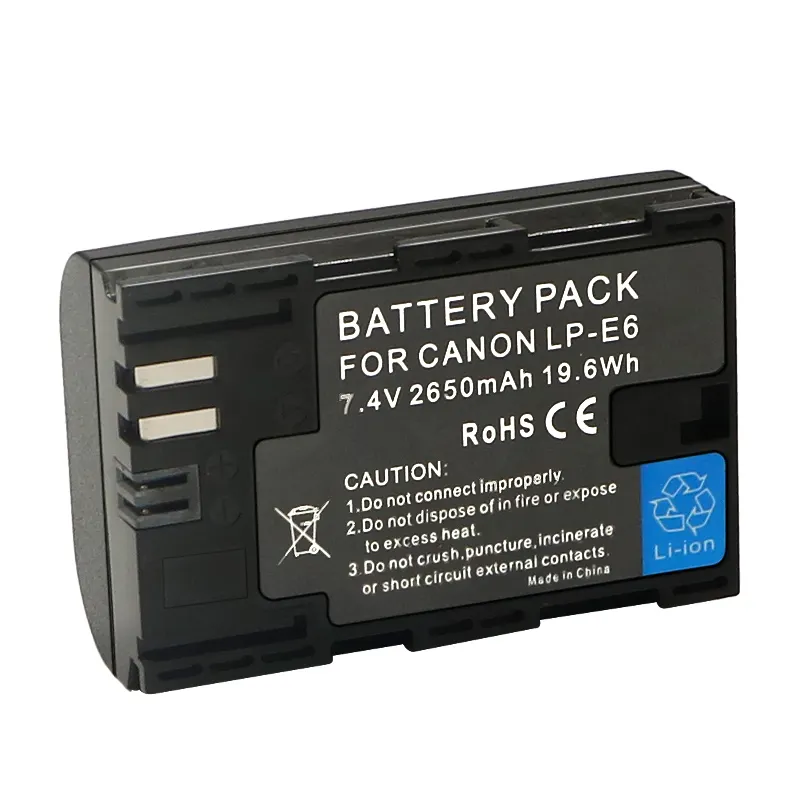 YEAH LP E6 LP-E6 Battery for Canon EOS 70D 80D 90D R R5 R6 R7 5D Mark II III IV 5DS 5DSR 6D 7D DSLR Camera