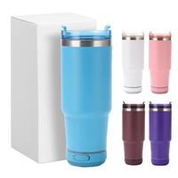 NUEVO Vaso Térmico de Acero Inoxidable de 30oz con Altavoz Bluetooth, USB, Sublimación, para Café, Venta al Por Mayor