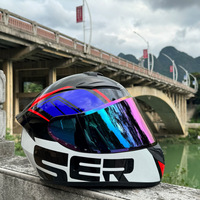 Nouveau casque intégral de moto ABS pour hommes femmes sécurité hiver pare-brise conception or miroir visière Double D fermeture toutes saisons