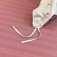 Parure de lit en microfibre douce comme un nuage avec bordure en dentelle, motif cerise jacquard, pour chambre à coucher et décoration intérieure