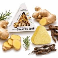 Sampo Padat OEM Label Jahe Rosemary Polygonum 120g Herbal Alami Perawatan Penumbuh Rambut Anti Rontok untuk Pria Wanita