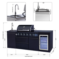 Centre de barbecue de jardin moderne pour repas en plein air, rassemblements dans la cour, fêtes en extérieur et loisirs en villa – Cuisine de barbecue extérieure