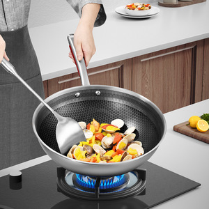 Ensemble de cuisine Bach en acier inoxydable 430, wok antiadhésif, poêle à frire, marmite, compatible induction, passe au four, cadeau personnel, usage domestique - Product Image 4