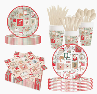 Ensemble d'assiettes en papier jetables sur le thème de Noël DAMAI, fournitures de décoration de fête festives pour les anniversaires et les réunions de famille, directement de l'usine