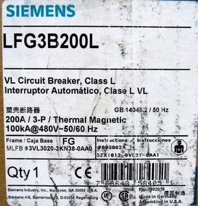 เบรกเกอร์วงจร LFG3B200L LFG3B200L ซีรีส์ LFG3 200A 480V 3 โพล สำหรับ PLC - Product Image 5