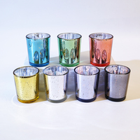 Offre Spéciale – Pots en Verre Colorés Écologiques Électroplaqués Argent à l'Intérieur, Vides, pour Bougies et Bougies Parfumées avec Couvercle Plat