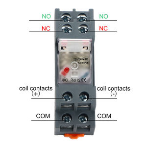 Module de relais électromagnétique - Haute puissance. 8 broches, 10A, 12/24/48/220/380V AC/DC, bobine électromagnétique universelle, relais intermédiaire - Product Image 6