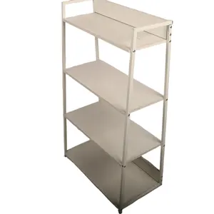 Wit Schoenenrek Modern Hout Display Stand Hout Rack Met Opslageenheden 4 Tier Eenvoudig Ontwerp Huis Organizer Boekenplank