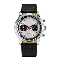Montres mécaniques sportives en acier, chronographe avec affichage de la réserve de marche, conception d'usine et personnalisation par lots pour la marque des clients