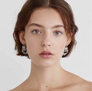 Stainless Steel Statement Jewelry Love <strong>Knot</strong> Linked Double Hoop Stud <strong>Earrings</strong> Door Knocker Triple <strong>Knot</strong> <strong>Earrings</strong> for Women - Product Image 3