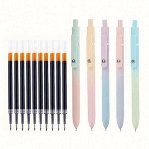 Nuevo Producto, Bolígrafo de Gel de Plástico de Presión Simple, Color Morandi, 0.5 mm, Escritura Suave, Logotipo Personalizado, Bolígrafo de Firma para Oficina - Product Image 5