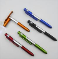 Nouveau design 4 en 1 Stylo pliable multifonction avec support de téléphone, lumière LED, stylet tactile et stylo à bille promotionnel