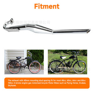 Tuning High Performance Muffler 80cc Silver Curved Stainless Steel <b>Exhaust</b> <b>Pipe</b> Universal Repair Kit - Product Image 3