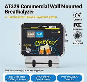 Testeur d'<span class=keywords><strong>alcool</strong></span>émie WGSensor AT329 |   Capteur de cellule à combustible haute précision, mural, pour <span class=keywords><strong>test</strong></span> en libre-service, temps de réponse de 10 secondes, blanc, usine - Product Image 1