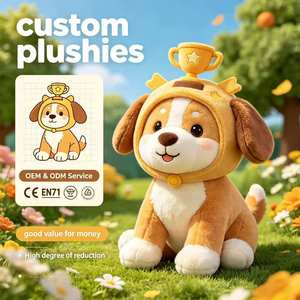 Peluche en gros en forme de chiot avec housse décorative trophée d'honneur, peluche d'usine pour cadeau de récompense de célébration, production en série personnalisée - Product Image 1