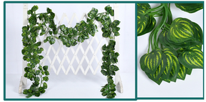 Guirlande suspendue de plantes artificielles en lierre à 12 brins de 90 pouces, feuillage, fleurs, décoration pour la maison, la cuisine, le jardin, le bureau, le mariage - Product Image 6