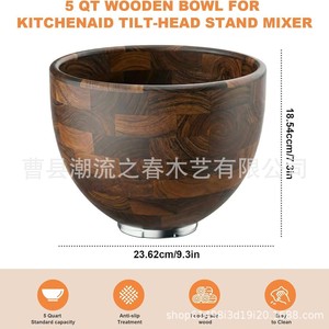 Grand saladier en bois massif, bol en bois de noyer, corbeille à fruits de table, bol à pétrir en bois pour la maison, bol décoratif en bois - Product Image 5
