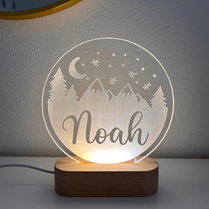 Personalized Factory Oval LED Wooden Base Night <b>Light</b> for Crystal Pedestal Acrylic with <b>USB</b> Button Control Support ODM - Product Image 5
