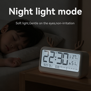 Reloj <span class=keywords><strong>Despertador</strong></span> Inteligente con Calendario Digital, Humedad, Temperatura, Función de Snooze, Lámpara de Luz, para Dormir, Niños, Dormitorio Infantil - Product Image 4