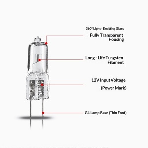 Ampoule <span class=keywords><strong>LED</strong></span> halogène tungstène G4 12V 20W en verre, projecteur enfichable pour lampe en cristal à usage domestique - Product Image 4