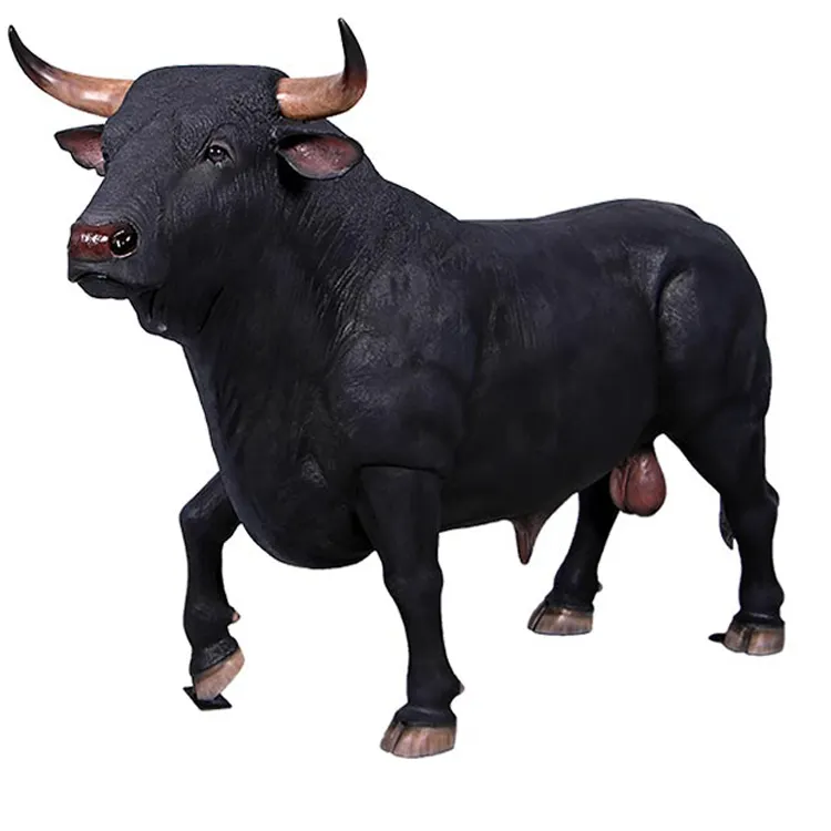Pabrik Harga Grosir Ukuran Hidup Black Bull Patung