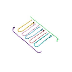 Cadena de cuentas de 11.5cm y 2.4mm, cordón metálico pintado para llavero con cierre para accesorios DIY - Product Image 2
