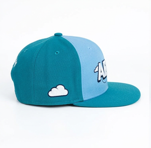 Casquette Snapback à visière plate brodée en 3D, motif <span class=keywords><strong>avion</strong></span> en papier AERO Cloud bicolore bleu, 6 panneaux, pour adolescents et activités de plein air - Product Image 3