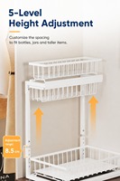 Étagère de rangement de cuisine en métal à 3 niveaux coulissante pour évier, organisateur moderne multi-niveaux pour armoire, étagère à épices, gain de place, durable, antirouille