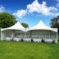 Carpa Pagoda de Lujo con Estructura de Aluminio, Impermeable, de PVC, con Ventanas y Cortinas para Bodas, Banquetes, Fiestas y Ceremonias al Aire Libre