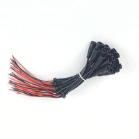 Câble d'alimentation DC femelle 22AWG 300V VW-1 avec connecteur jack cylindrique, fil étamé rouge et noir pour caméra CCTV, LED, personnalisé OEM