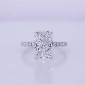 Starsgem 14K Oro sólido Diseño caliente Forma de Octágono Corte radiante Anillo de diamante D Color VVS Anillo de diamante de laboratorio - Product Image 1