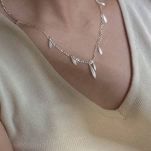 Collier trombone Collier ras du cou en argent sterling 925 avec breloque larme pour femme - Product Image 2